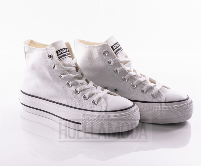 Bota de lona Andyz doble piso blanco