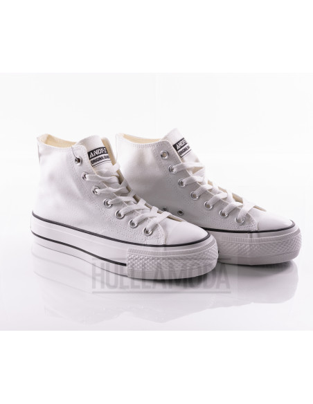 Bota de lona Andyz doble piso blanco