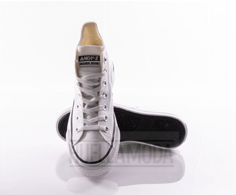 Bota de lona Andyz doble piso blanco