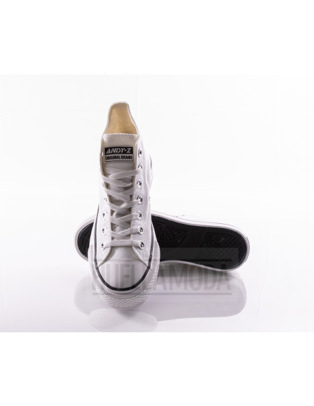 Bota de lona Andyz doble piso blanco