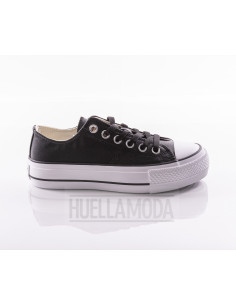 ZAPATILLA ANDYZ LONA DOBLE PISO NEGRA