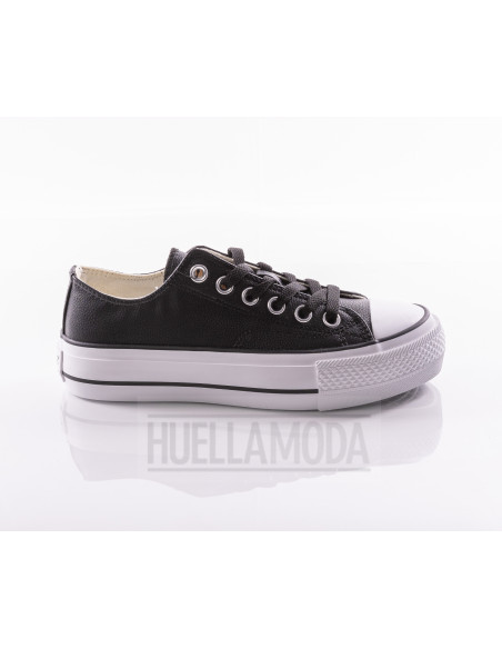 ZAPATILLA ANDYZ LONA DOBLE PISO NEGRA