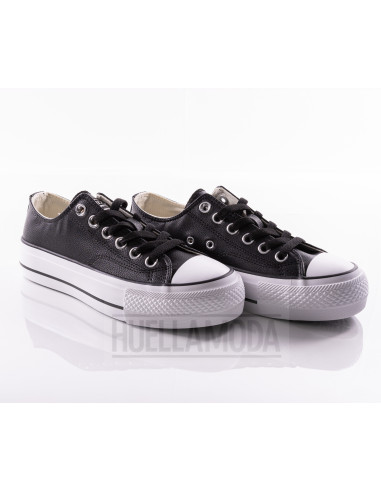 ZAPATILLA ANDYZ LONA DOBLE PISO NEGRA