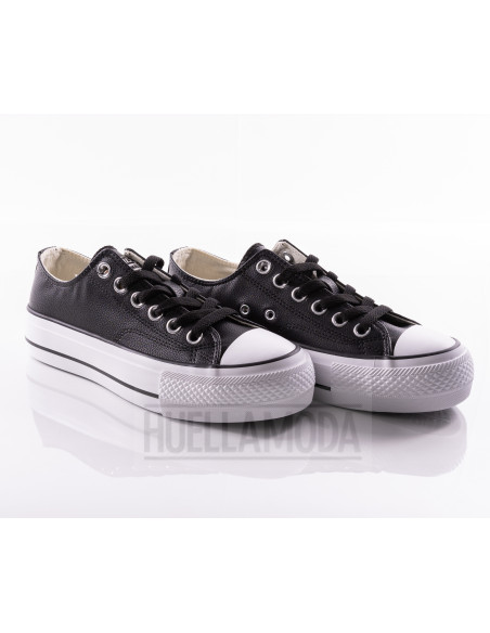 ZAPATILLA ANDYZ LONA DOBLE PISO NEGRA