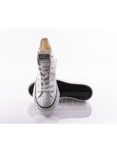 Bota de polipiel Andyz doble piso blanco