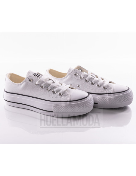 Zapatilla de polipiel Andyz doble piso blanco