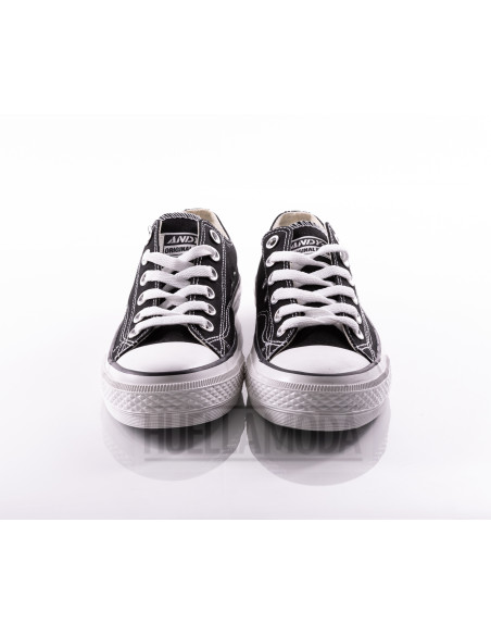 Zapatilla de polipiel Andyz doble piso negro