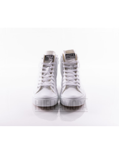 Bota de lona con plataforma Andyz blanco