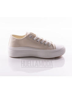 Zapatilla lona con plataforma Andyz beige.