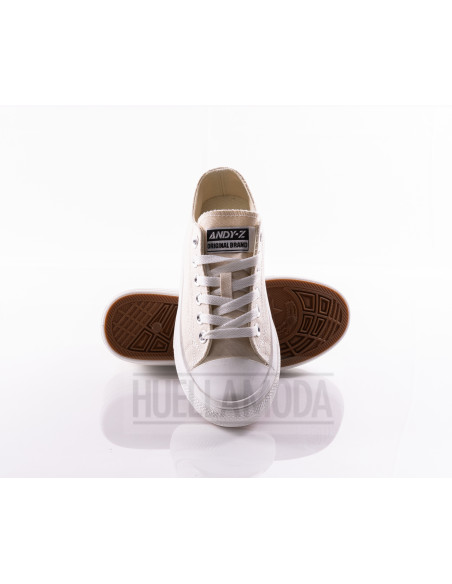Zapatilla lona con plataforma Andyz beige.